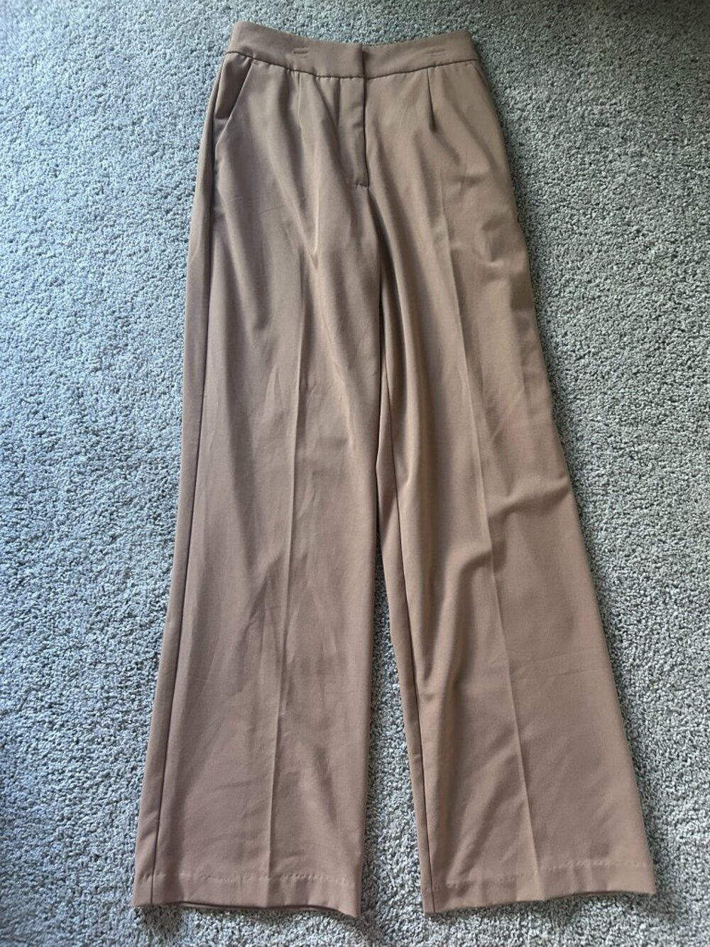 NWOT American Tall Brown Wide Leg Pleated Dress Pants 6 Tall
